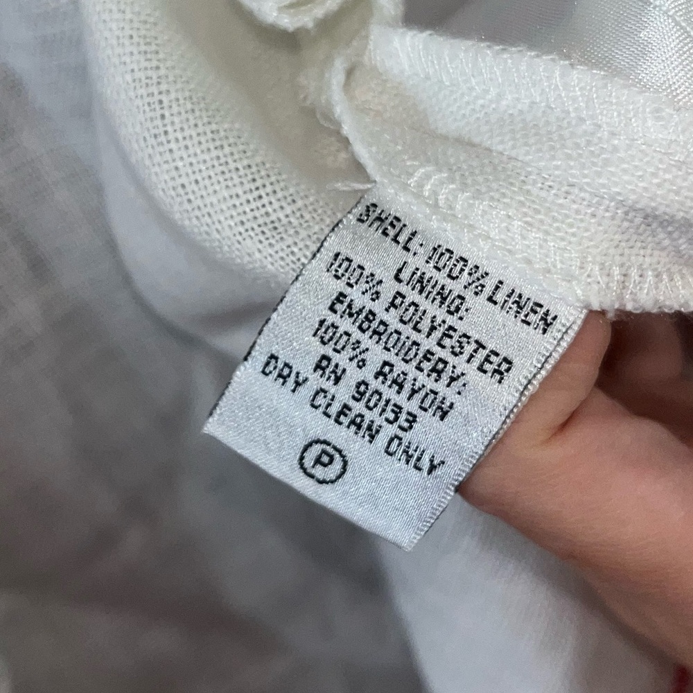 Linea Louis Dell’Olio size XS linen bright embroidered white super cute jacket - Picture 9 of 9